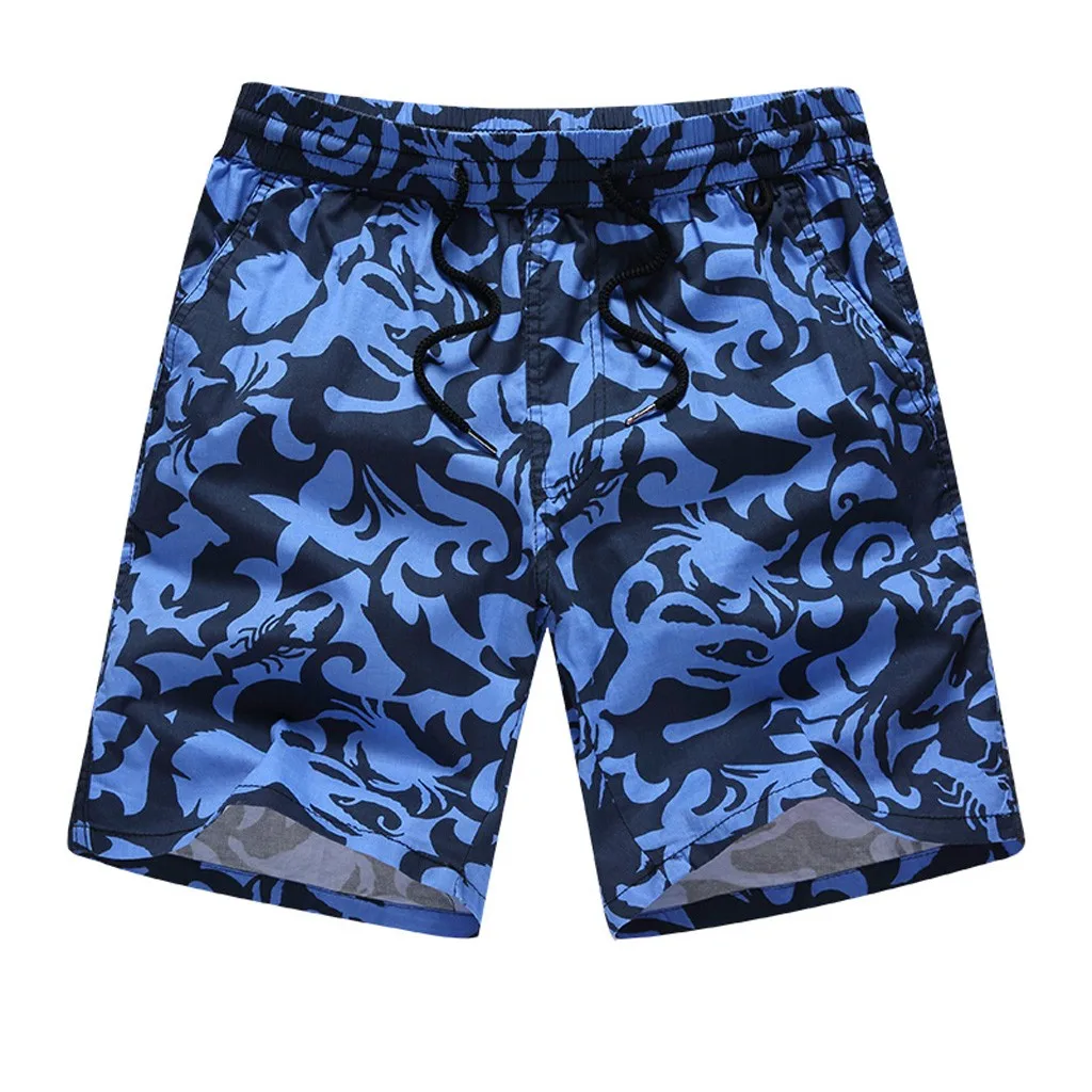 Plus size Men Shorts Beach Board Shorts Men Quick Drying New Summer Clothing Boardshorts Sandy Beach Shorts free Shipping 10.21 - Цвет: Blue
