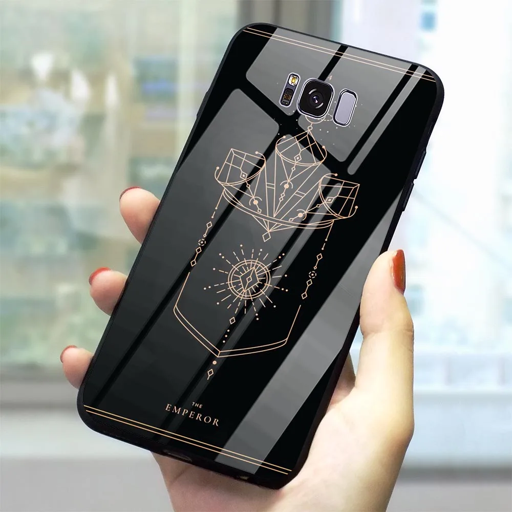Таро карты татуировки закаленное Стекло чехол для телефона для samsung Galaxy S7 крышка A70 A60 M40 A50 A40 A20 A30 A10 S7 край S8 S9 плюс S10