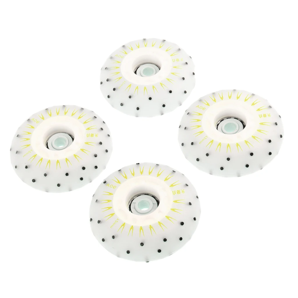 4pcs Multicolour Flashing Roller Replacement PU Flash Speed Skating Wheels Light Up Wheels for Adults Kids Roller Wheels