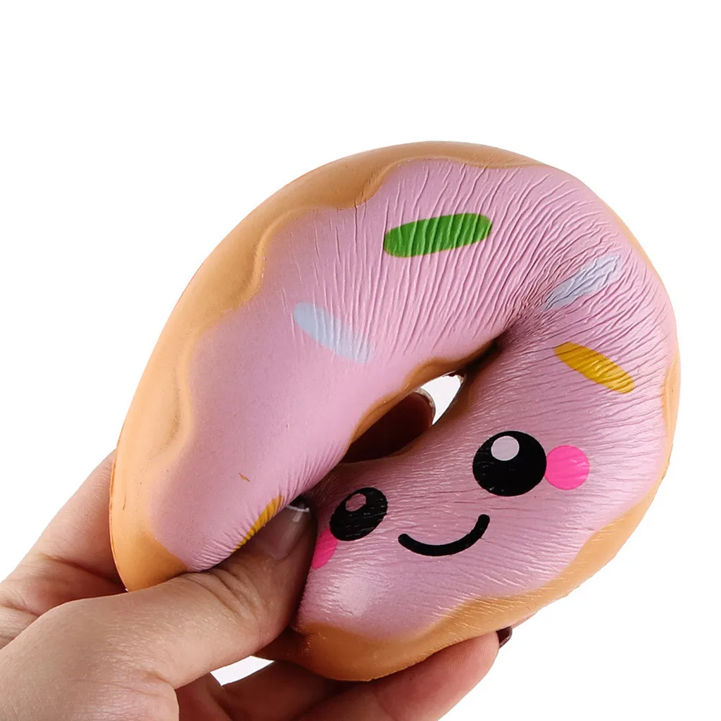 Мягкая игрушка смайлик лицо медленно отскок пончик имитация еды декомпрессионная игрушка для детей поднимающиеся антистрессовые игрушки