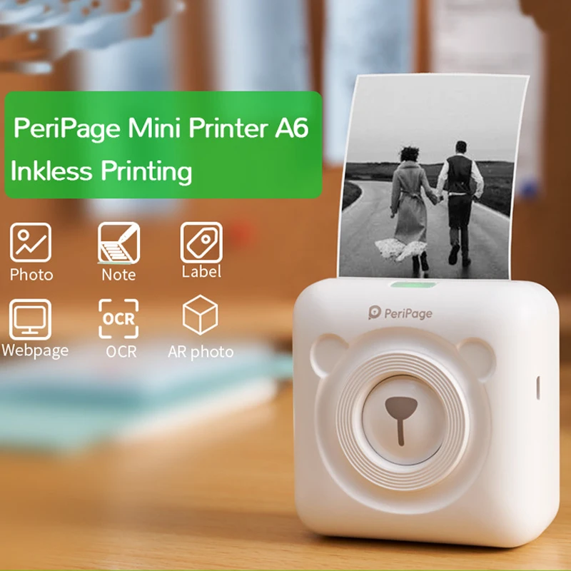 Карманный мини-принтер для фотографий Peripage портативный принтер Термоэтикеток HD
