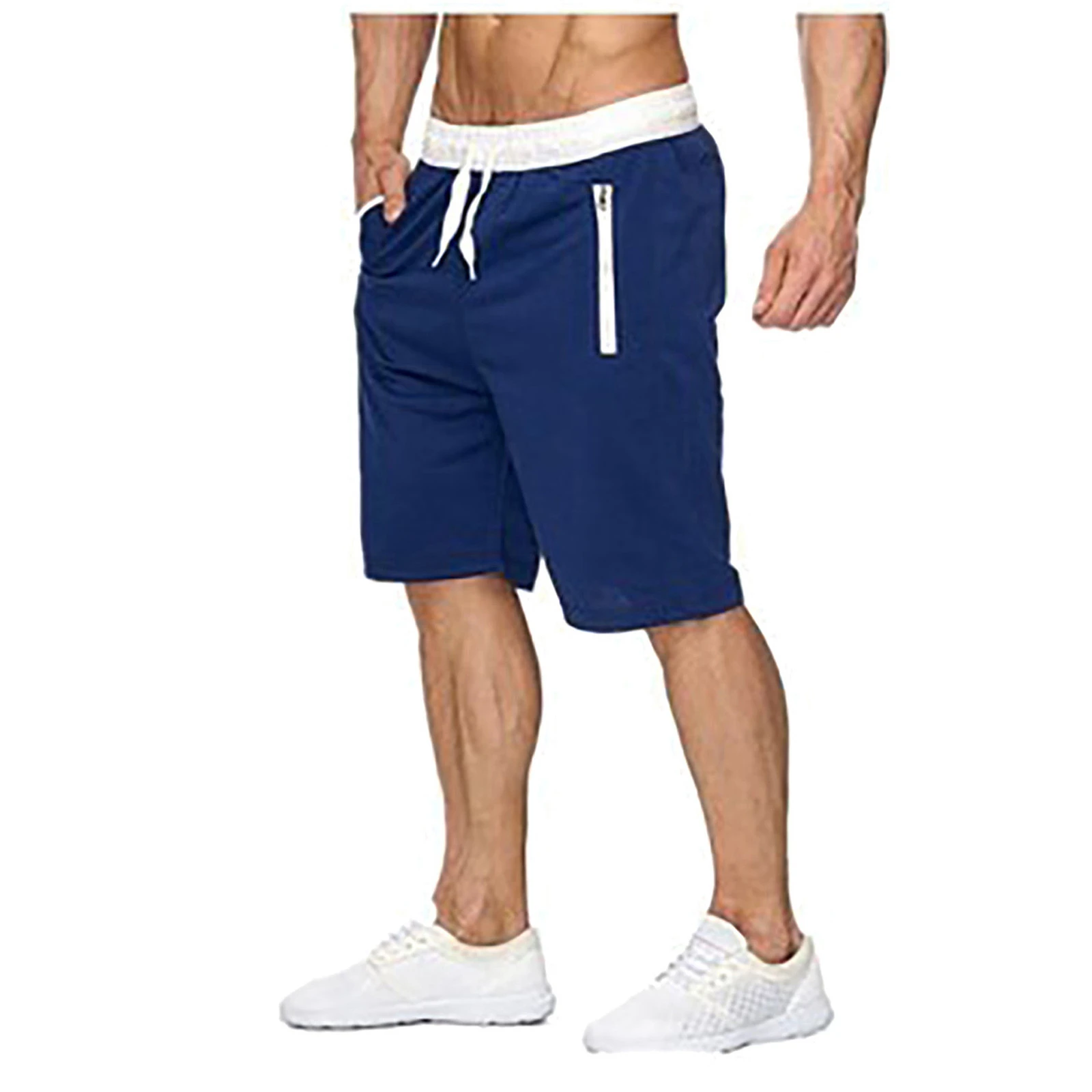 mayoria Porque Plantación Pantalones cortos deportivos con cremallera para hombre, pantalón corto,  informal, de verano|Pantalones cortos| - AliExpress