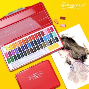 

18/24Color Watercolor Paint Set Metallic Glitter For Artists School Stationery Graffiti Tool Solid Pigment Art Supplies Students