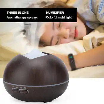 

400ml Wood Air Humidifier LED Aroma Essential Oil Diffuser Ultrasonic Aromatherapy Atomizer Household Office Skin Care Tool