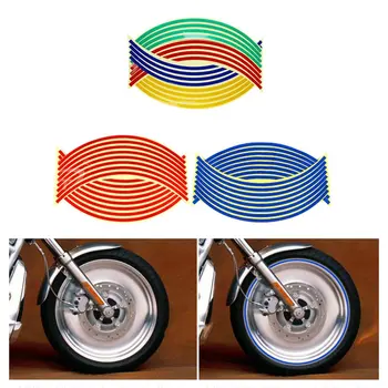 

18 inch Motorcycle Wheel Sticker Strips Reflective Decals Tape Bike Car Styling Removable Decal Car Wheel Paste Stickers