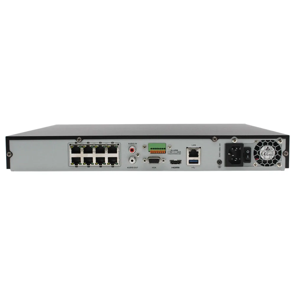 Hikvision 8ch CCTV рекордер PoE NVR DS-7608NI-I2/8 P 8-канальный встроенный Plug& Play 4K сетевой видеорегистратор с 8 PoE портом H.265