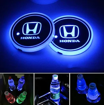 

1Pcs Car Styling 7 Color Led USB Cup Light Luminous Coaster Car LED Coaster For Hondas Type R Racing Type S Sport Logo Crv Hrv