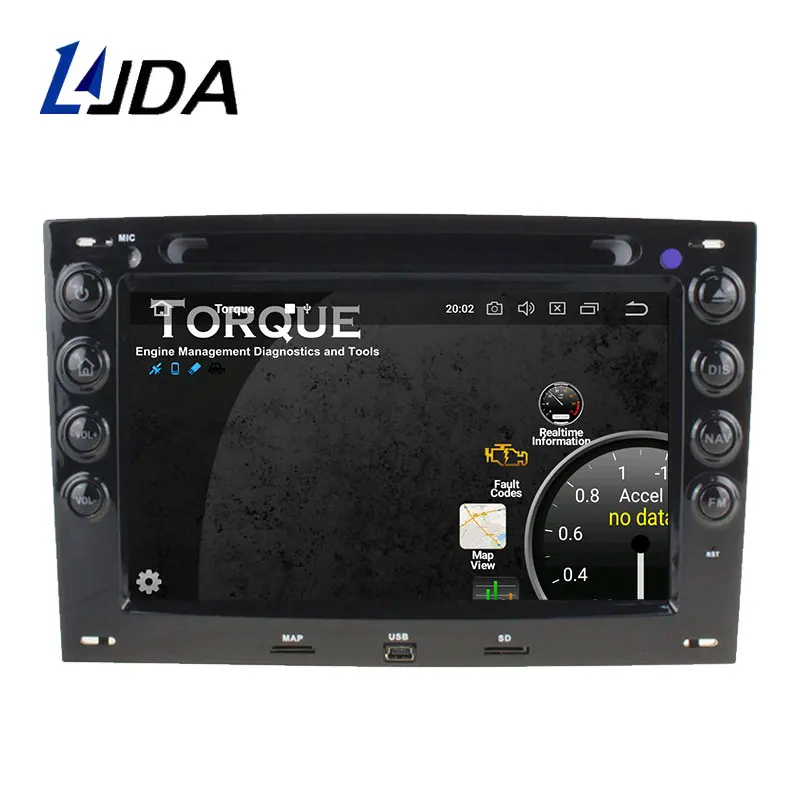 Автомагнитола LJDA 2 DIN Android 10 0 DVD GPS радио для Megane 2003 2004 2005 2006 2007 2008 2009 2010 4 Гб + 64 ГБ Wi Fi