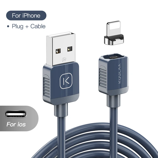 KUULAA Magnetic Cable USB Type C Cord Micro USB C Cable For iPhone Xiaomi Samsung Magnet Phone Charging Cord USBC Wire Blue For iPhone