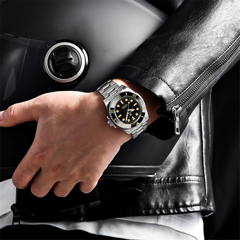 PAGANI DESIGN New 40mm Diving Wristwatch Retro Luxury Sapphire  NH35 Men's Automatic Mechanical Watches 200M Waterproof Luminous