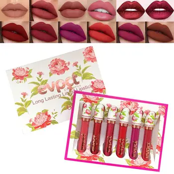 

Lipstick Nude 6Pcs/Set Lipgloss Set Natural Moisturizer Waterproof Matte Makeup Lip Stick Maquiagem Lips Make Up