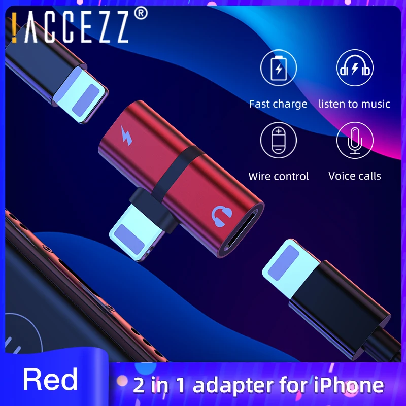! Переходник ACCEZZ 2 в 1 для Apple iphone 7 8 Plus X XS MAX XR сплиттер аудио конвертер поддержка