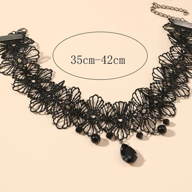 99703-98b4d5.jpg Vintag classique gothique tatouage dentelle tour de cou pour les femmes noir cristal pendentif charme colliers ras du cou Boho bijoux cadeau de noël X081
