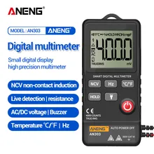 ANENG AN303 Mini True Rms cyfrowy multimetr 4000 wyświetlacz DC/AC woltomierz Tester pojemność NCV Ohm odporność Hz Test samochodu