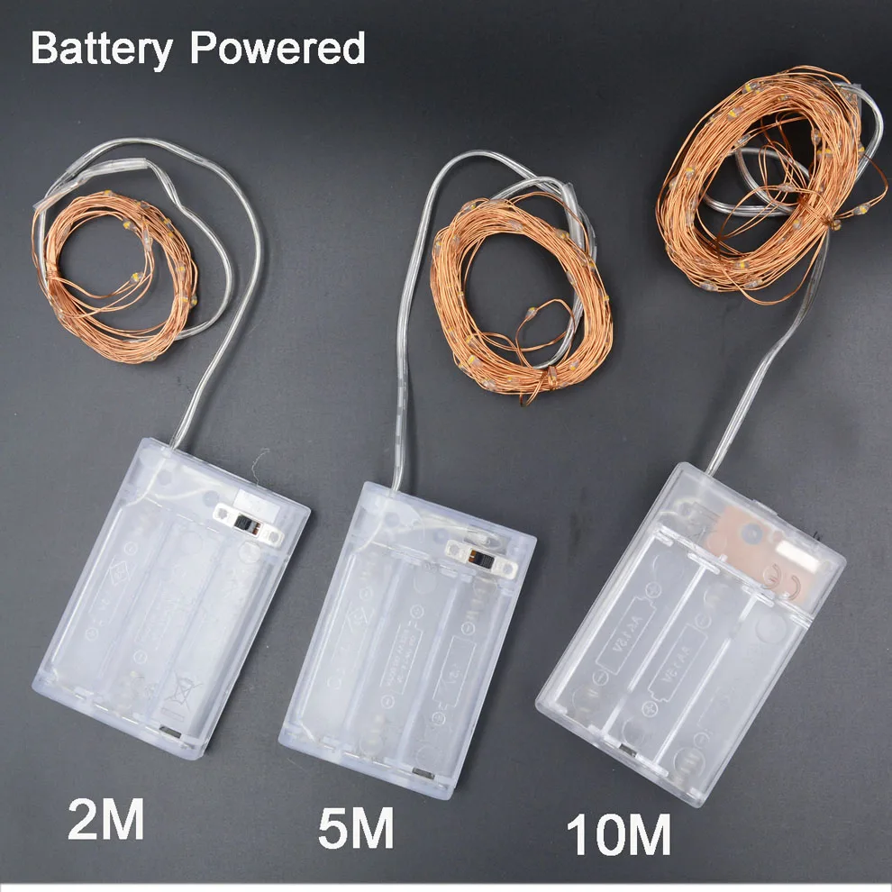 2 м, 3 м, 5 м, 10 м, питание от usb/питание от батареи, светодиодные Рождественские огни, медная гирлянда, сказочные огни, гирлянда, праздничная, свадебная, декоративная