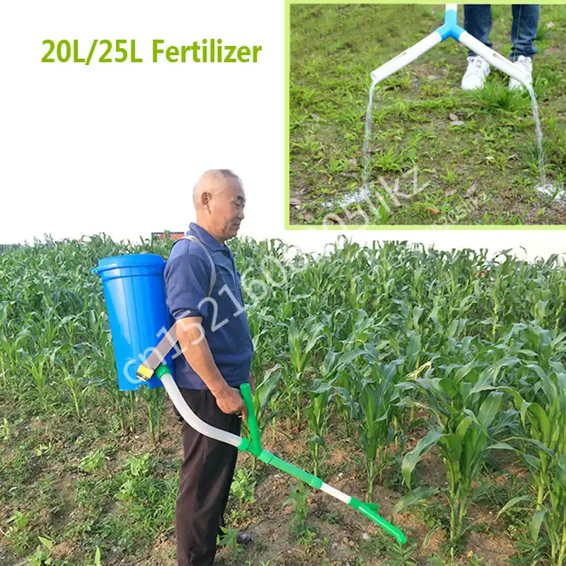 Single Tube Fertiliser with Canvas Bag Manual Corn & Tree Top Dressing Tools Fertilizer Spreader