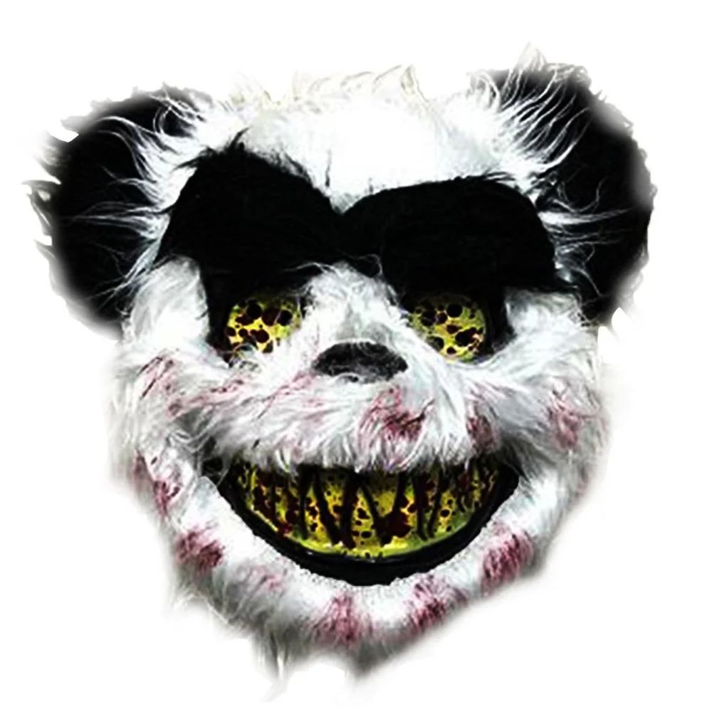 Panda Маска для Хэллоуина кровавый убийца Хэллоуин кровавая маска с перьями Хэллоуин пушистая ролевая детская и взрослые ужасная маска - Цвет: Panda