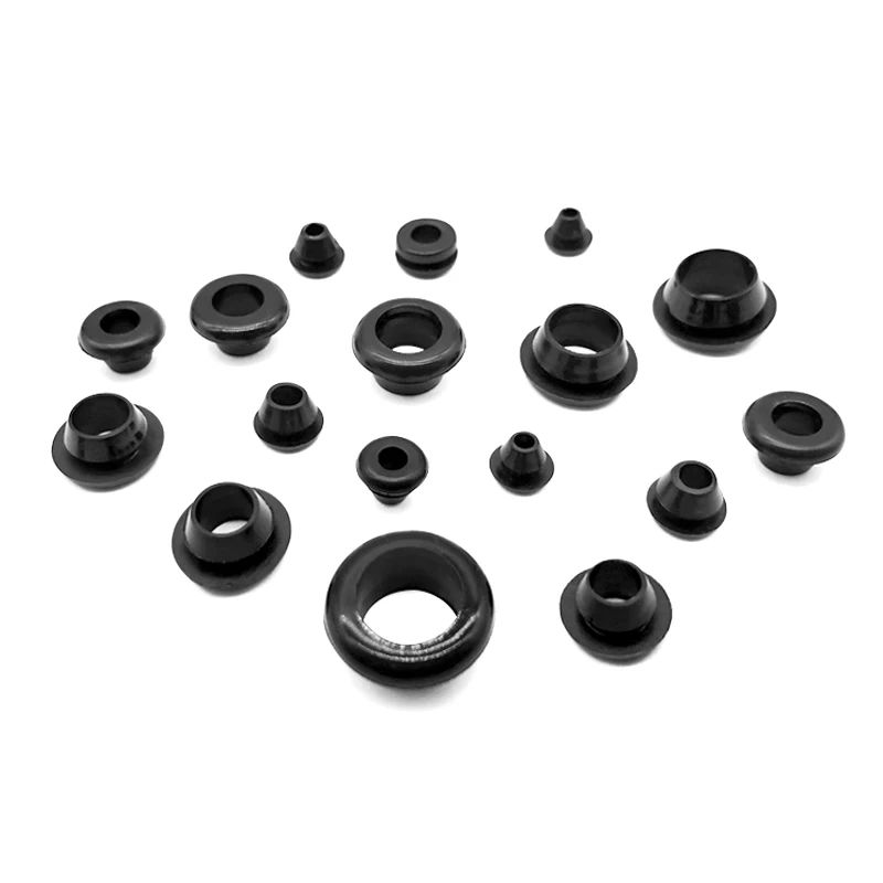 검정색 3mm-50mm 고무 스냅온 그로밋 구멍 플러그 엔드 캡 마개 와이어 케이블 보호 부시