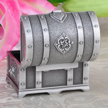 

Retro Gold Coins Electroplated Earring Storage Jewelry Box Organizer Necklaces Ring Treasure Pirate
