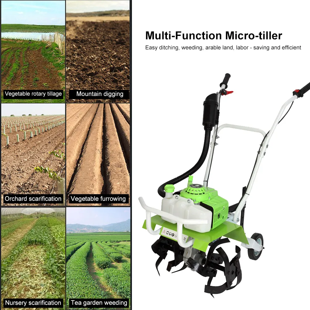Садовый мини-культиватор, роторный почвенный культиватор 68cc 2500 W, садовый мини-культиватор, машина для рыхления почвы, оборудование