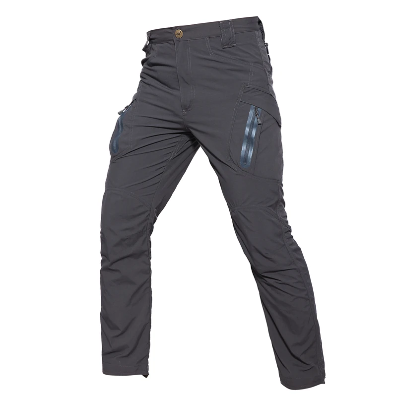 Ripstop водонепроницаемые быстросохнущие джоггеры, уличная одежда для работы, повседневные штаны для мужчин, армейские военные брюки, женские тактические брюки-карго для мужчин - Цвет: Серый