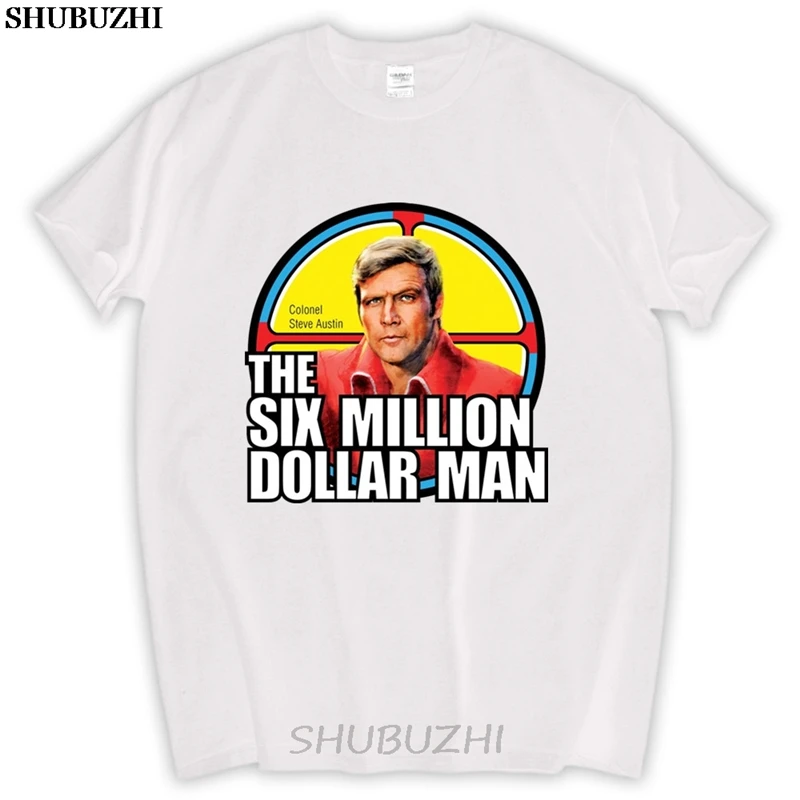 male funny present Six Million Dollar Man Retro Steve Austin Bionic TV Fan T Shirt 100% Cotton Short Sleeve sbz5183 | Мужская одежда