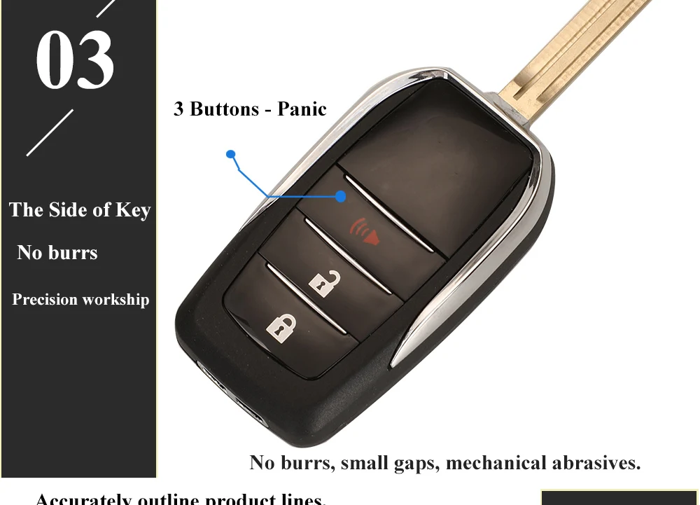 Keyforkess 10pcs aggiorna la custodia chiave dell'automobile a distanza per Toyota TOYOTA Reiz Corolla Camry RAV4 Prius 2/3/4 pulsante modificato Flip Key Shell -