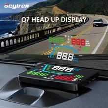 אוניברסלי חדש Q7 5.5 "רב צבע אוטומטי רכב HUD GPS ראש למעלה תצוגה האצות Overspeed אזהרת לוח מחוונים שמשה קדמית מקרן