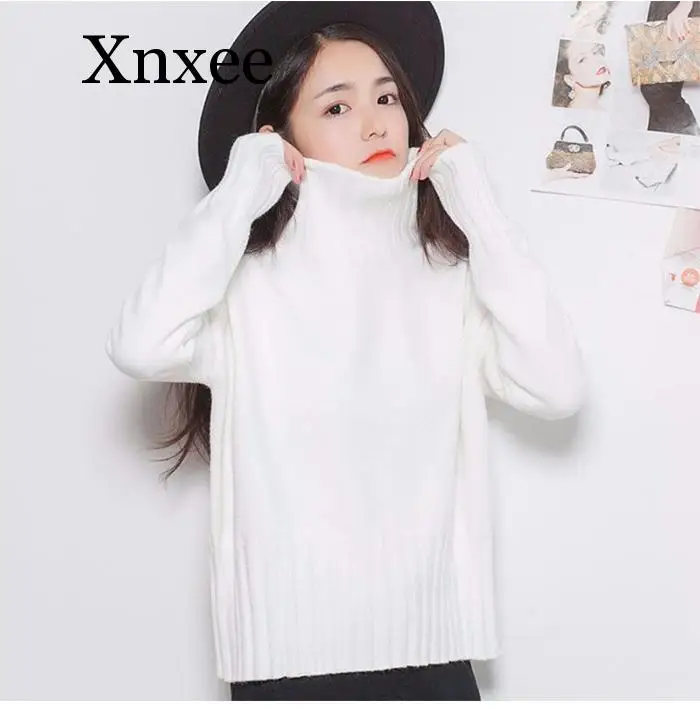 Warm thick low temperature Design Turtleneck Sweater Women Jumper 2020 Winter Loose Long Sleeve Knitted Pullover Sweater Black Warm thick low temperature Design Turtleneck Sweater Women Jumper 2020 Winter Loose Long Sleeve Knitted Pullover Sweater Black