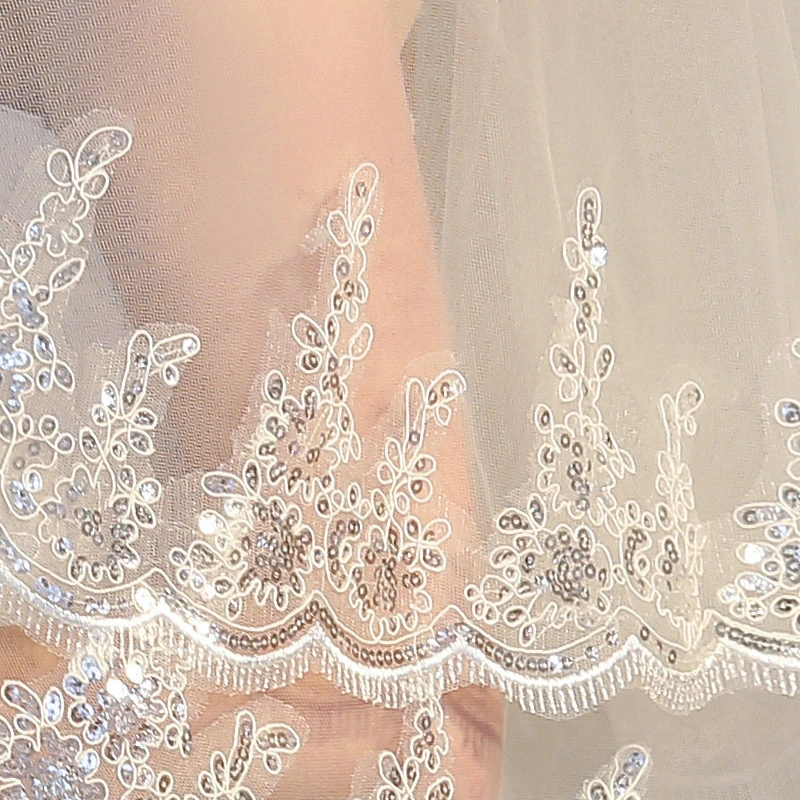 Two layers Lace Appliques Wedding veil 2025 Boda novia accesorios Wedding veils Veu de noiva longo bridal veil
