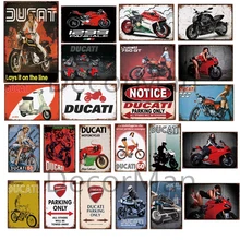 [Mike86] DUCATI моторный штифт парковка только на заказ металлический знак потертый шик ретро настенная живопись Рождественский подарок 20*30 см LTA-1700