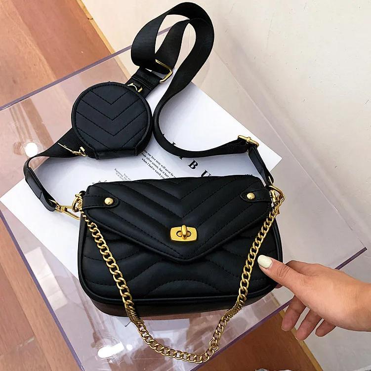 Kleine Schultertasche aus PU-Leder für Frauen 2023 neue Geldbörse und Handtaschen Damen Reise Umhängetasche Damenkette Schultertasche 2_voghion.com
