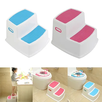 

2 Step Stool for Kids Toddler Stool for Toilet Potty Training Slip Bathroom Kitchen MJJ88