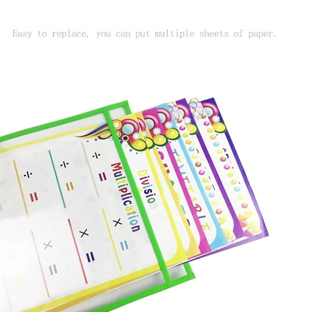 Bolsillos de borrado en seco reutilizables para 20 piezas, soporte para tickets de tienda, colores surtidos, tablero de dibujo de 10x14 pulgadas, bolsa de cepillo seco, bolsillo para archivos
