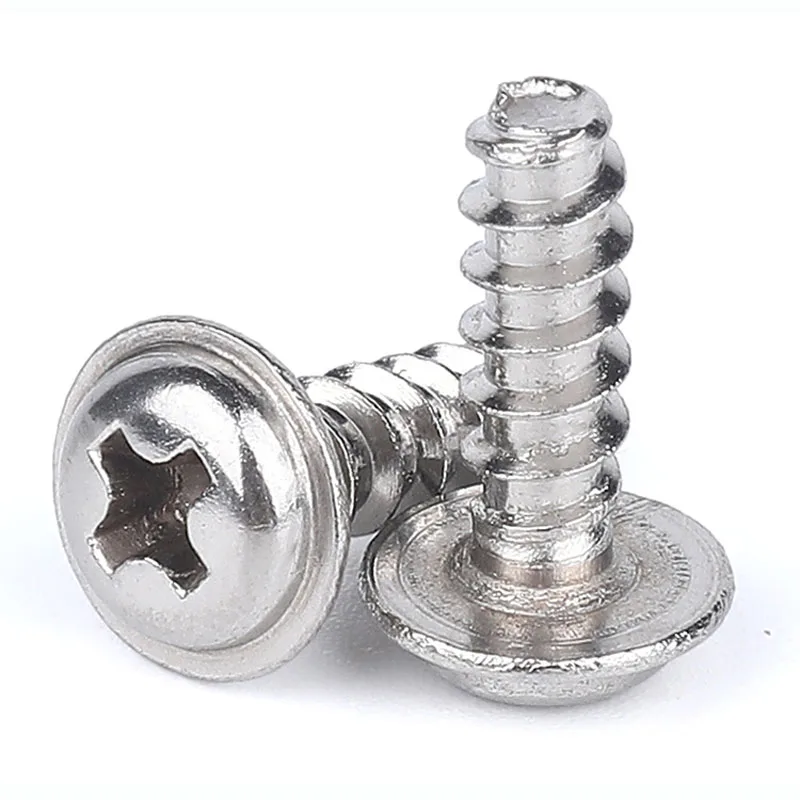 

304 Stainless Steel Self-Tapping Phillips Pan Head Screws Cross Cutting End Screw Cross Round Head Nail M3