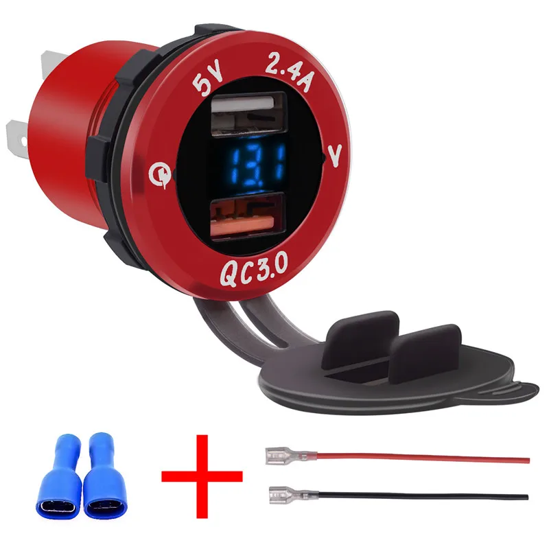 12/24V розетка для автомобильного прикуривателя Разветвитель QC 3,0 Dual USB быстрой Зарядное устройство Мощность разъем адаптера