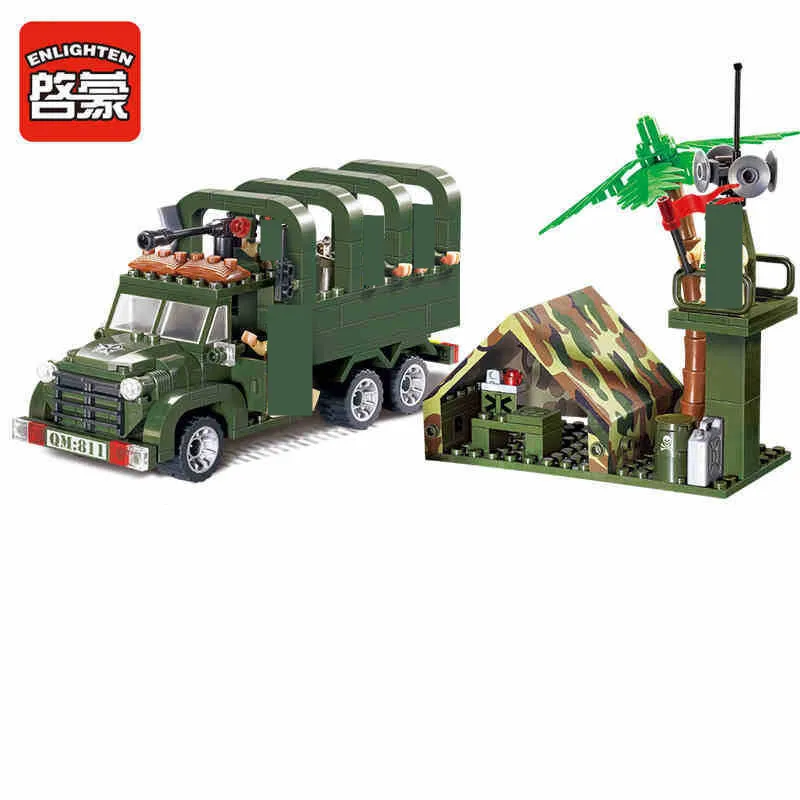 

Enlighten Military Series Troop carrier Building Blocks set Bricks Construction Toys For Children Gift 811 Legoegoly