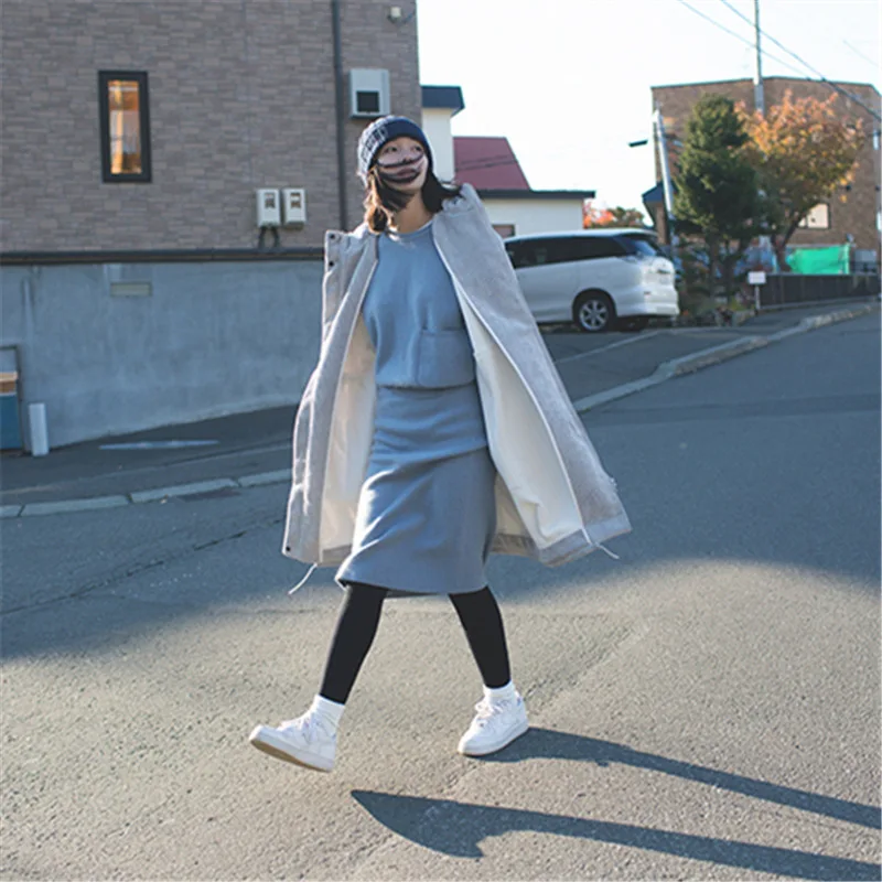 

Japanese-style Deconstructable Oversize Two-Piece Set Pure Cotton Corduroy Loose-Fit Hooded Cotton-padded Jacket