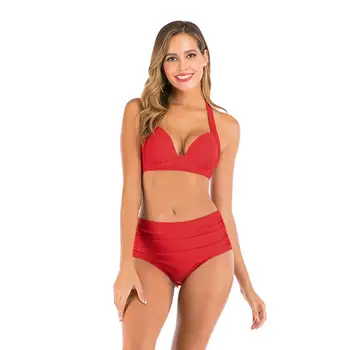 

2020 bikini set sexy swimsuits plus size two pieces swimwear women high-waist bathing suits seaside swimming beachwear JSN221