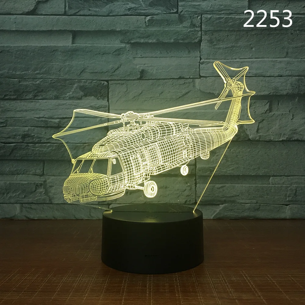 Model 4 Все формы самолета 3D ночник Воздушный самолет Настольный светильник детский день рождения, день рождение мальчика подарок Изменение цвета иллюзия Прямая поставка подарок - Испускаемый цвет: Model 4