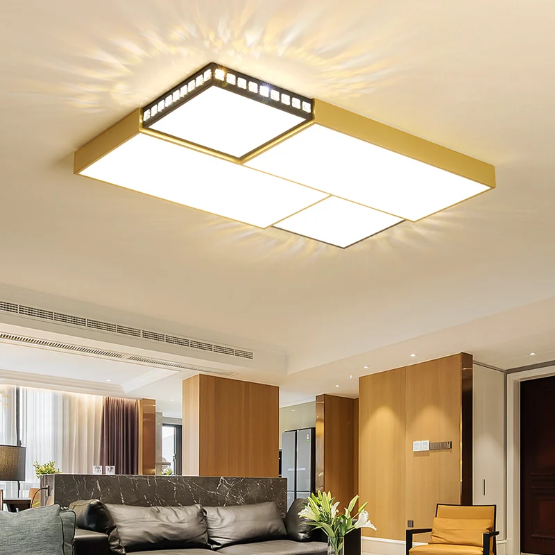 

New Design Gold and Balck Modern Led Ceiling Lights For Living Room StudyRoom Bed room light plafonnier led Indoor Ceiling Lamp