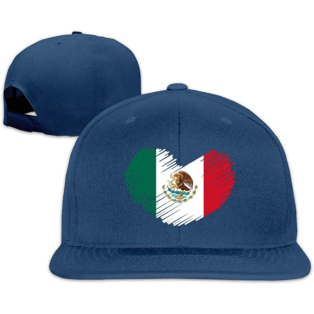 Мексиканский Флаг в форме сердца мужские/женские бейсболки, унисекс плоская кепка с козырьком