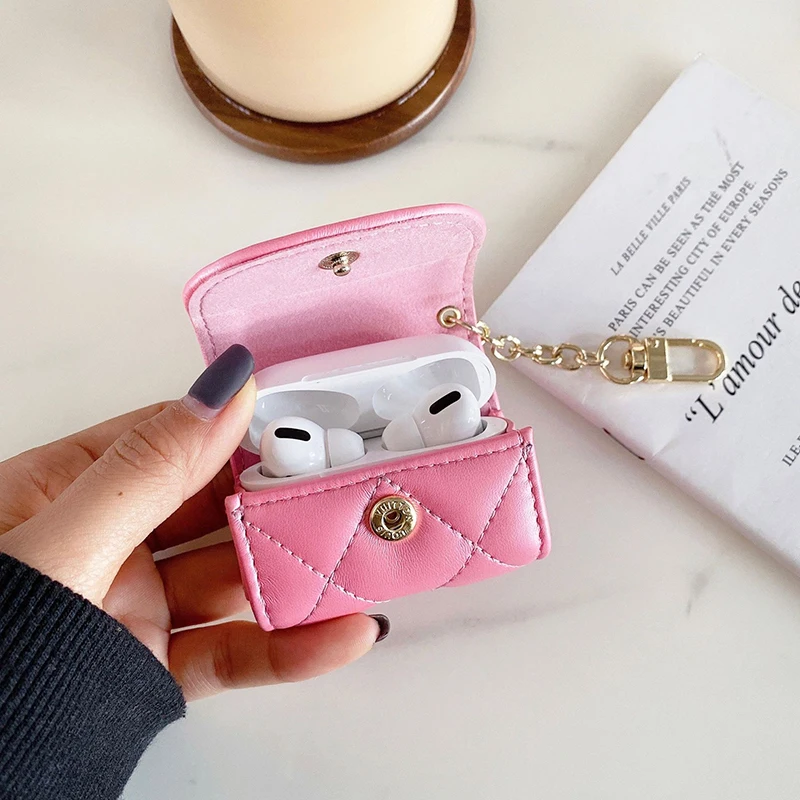 Симпатичный чехол для девушек airpods pro 2/1 Роскошный кожаный ключей | Электроника