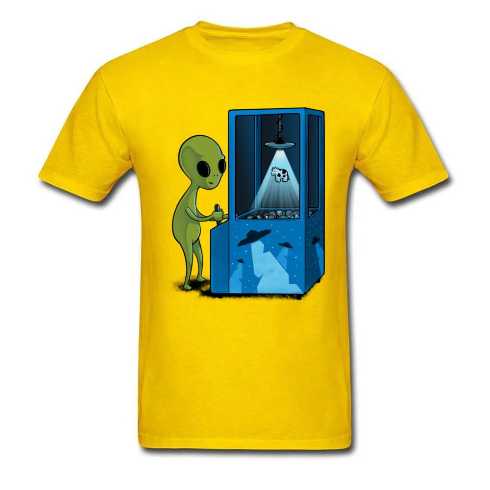 Abduction_Game__6422 O Neck T Shirts NEW YEAR DAY T Shirt Short Sleeve 2018 New Fashion Cotton Casual Tee-Shirt Printing Men Abduction_Game__6422 yellow