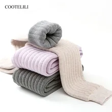COOTELILI тёплые зимние леггинсы для девочек, плотные теплые леггинсы с эластичной резинкой на талии для девочек, детские длинные штаны, одежда для девочек