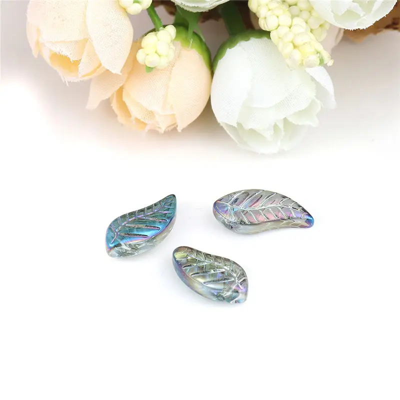 50 PCs Doreen Box Glass Beads Leaf Multicolor AB Rainbow Bead For DIY Fashion Bracelet Jewelry Making16x 8mm, Hole: 0.9mm 50 PCs Doreen Box Glass Beads Leaf Multicolor AB Rainbow Bead For DIY Fashion Bracelet Jewelry Making16x 8mm, Hole: 0.9mm