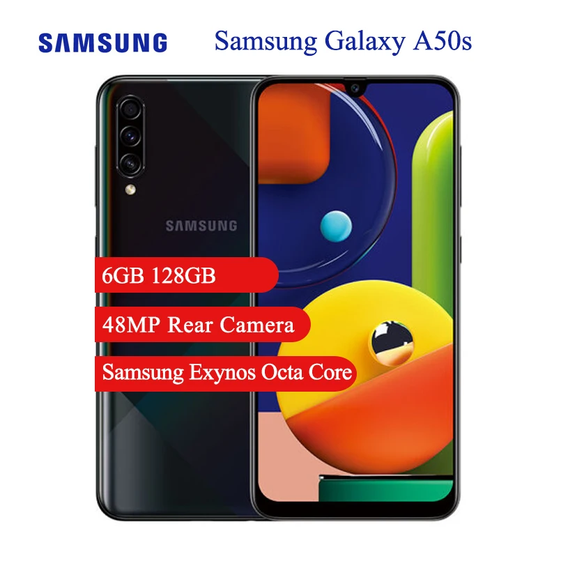 Samsung Galaxy A50s Mobile Phone 6.4" Samsung Exynos Octa-core  Triple Cameras 4000mAh Battery 6GB RAM 128GB ROM NFC Smartphone