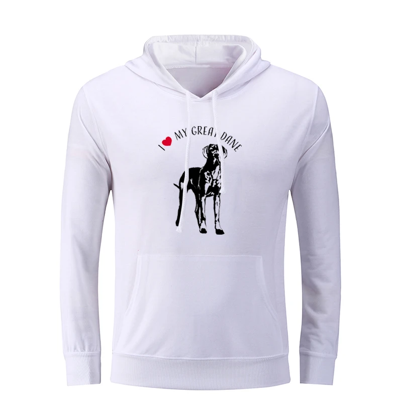 icWM2343W DC супергерой Брюс Уэйн Бэтмен Толстовка I Love My Great Dane Мужская графическая Толстовка струны пуловер с капюшоном Рождественский подарок - Цвет: icWM2343W