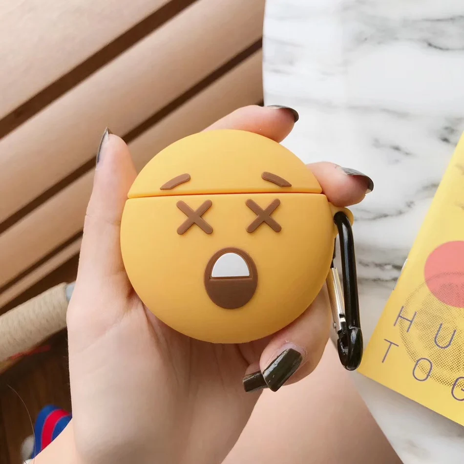 344-4 3D чехол для наушников s для AirPods, силиконовый чехол с милой собачкой из мультфильма, чехол для Apple Air pods 2, забавный чехол для наушников, кольцевой ремешок - Цвет: 344-4
