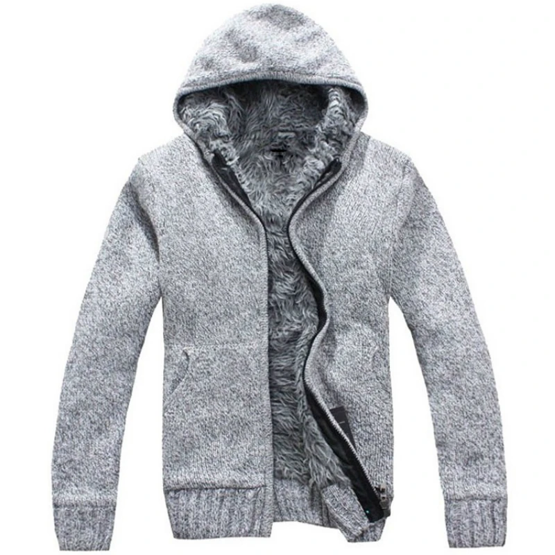 Kopen Herfst Winter Mannen Dikke Sweatercoat Kraag Rits Trui Jas Bovenkleding Winter Fleece Kasjmier Liner Sweatersturn Down Kraag